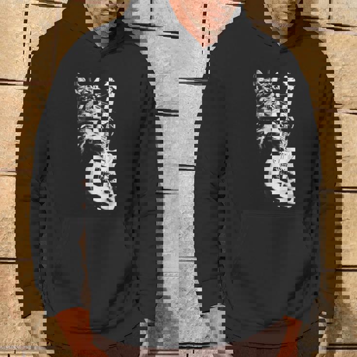 ギターを弾くロック猫 面白いギター猫 パーカー ライフスタイル