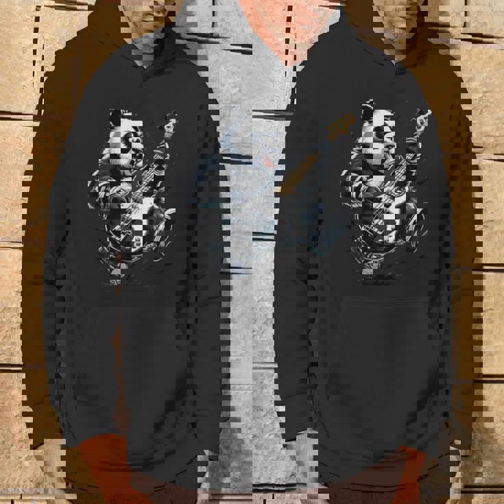 ギター付きパンダ グラフィック パンダ愛好家 パンダ ベース演奏 パーカー ライフスタイル