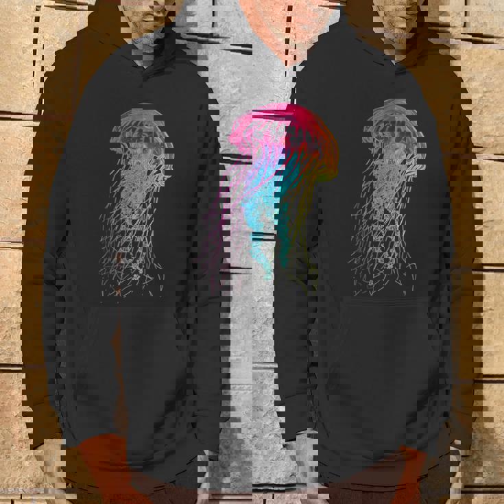 クラゲ カラフル ファンタジー 動物 アート グラフィック クラゲ パーカー ライフスタイル