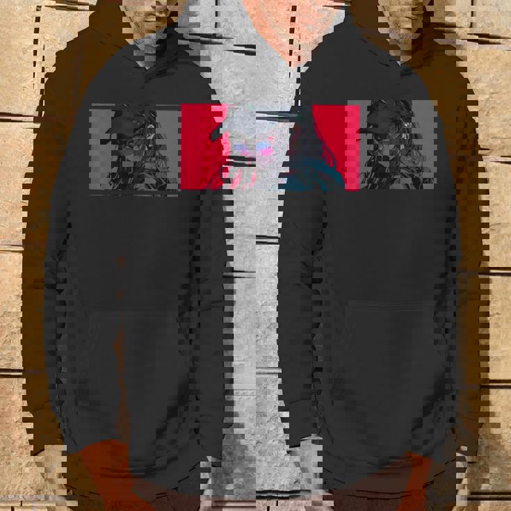 クールでかわいいアニメガールカラフルなデザインサングラス付き パーカー ライフスタイル