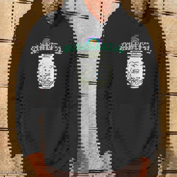 コットン オリジナル プリント ユーモア メダカ 鑑賞用 ロゴ パーカー ライフスタイル