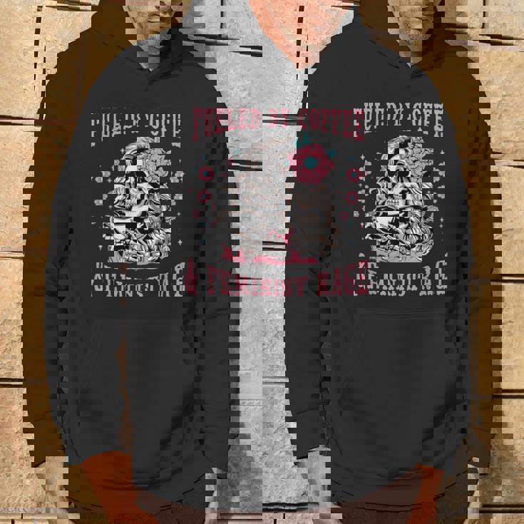 コーヒーフェミニストの怒りに支えられたスケルトンフェミニスト フェミニズム パーカー ライフスタイル