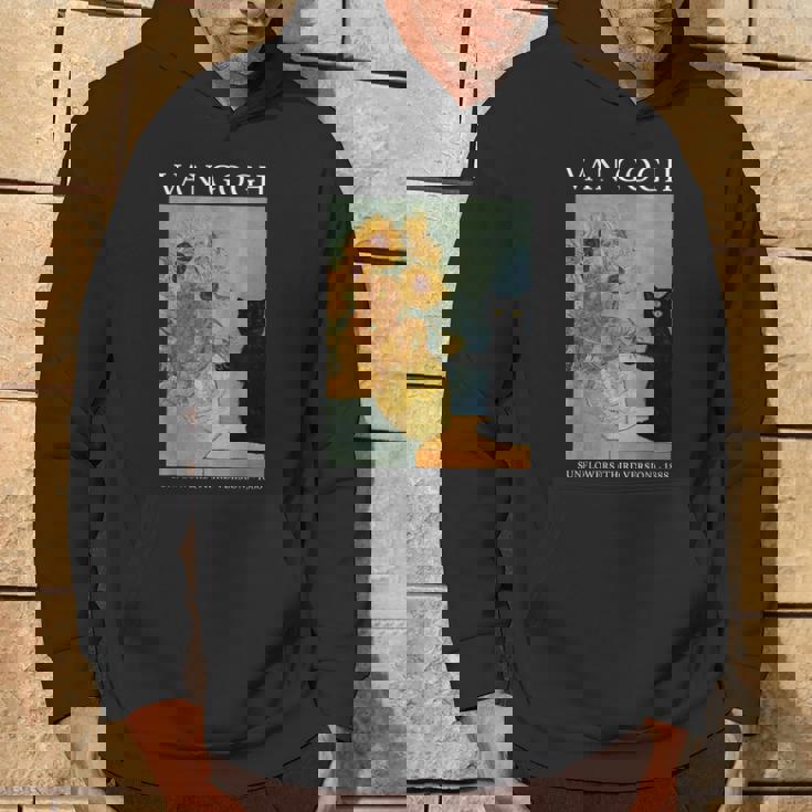 ゴッホ 黒猫 ひまわり おもしろ猫 パーカー ライフスタイル