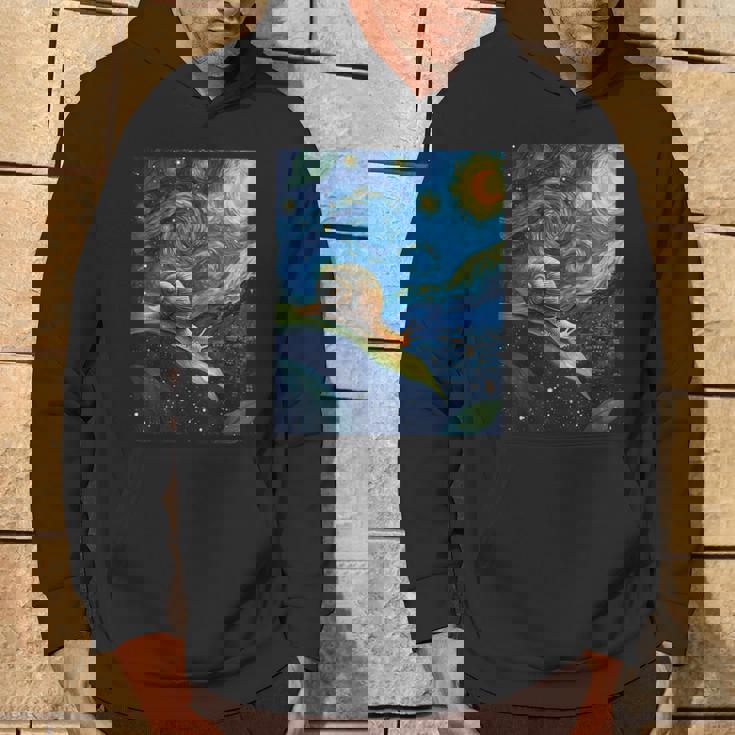 ゴッホの星空の夜のカタツムリスローモーバー動物愛好家 パーカー ライフスタイル