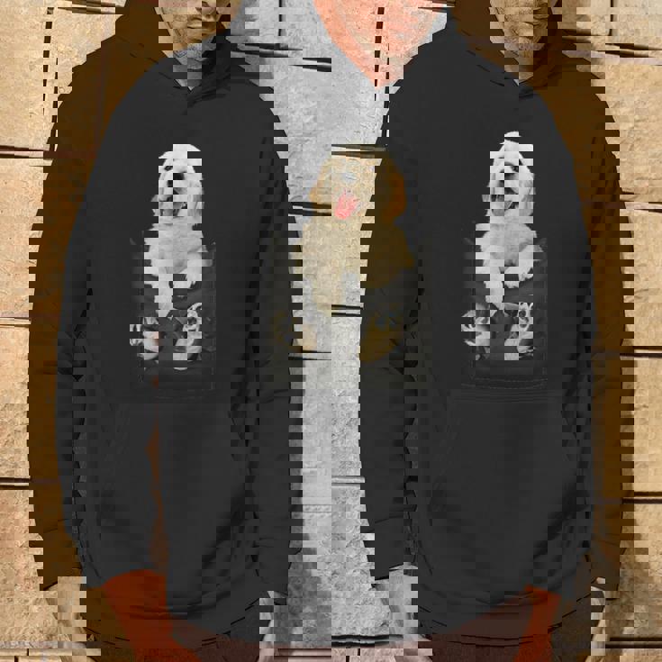 ゴールデンレトリバー ポケットに入った子犬 パーカー ライフスタイル