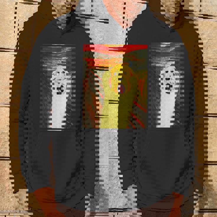 ゴールデンレトリバー 面白いtシャツ 犬 ムンクの叫び かわいい メンズ 子供 おもしろ 服 グッズ ネタ パーカー ライフスタイル