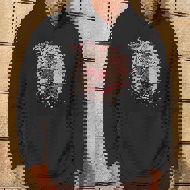 サムライキャット 日本戦士 サクラツリー 日本忍者 猫 パーカー ライフスタイル