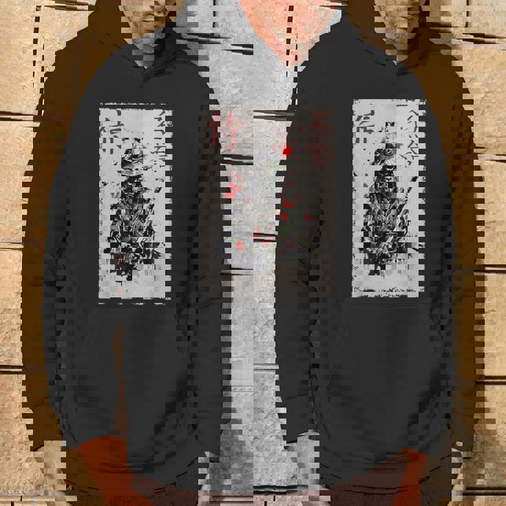 サムライ戦士 カエル グラフィック カッコいい 日本美術 カエル パーカー ライフスタイル