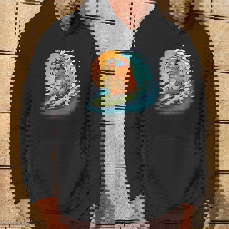 サングラスでサーフィンカピバラ パーカー ライフスタイル