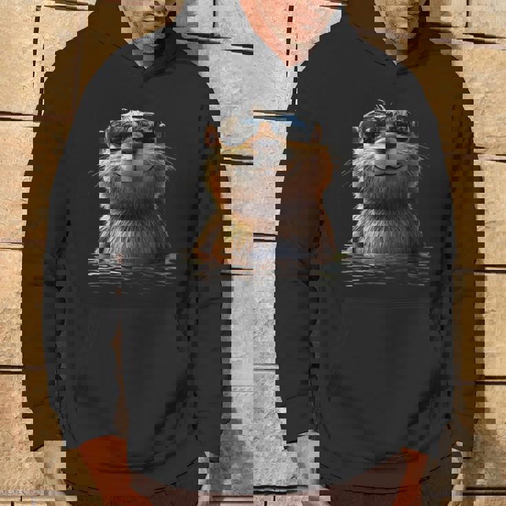 サングラスをかけたビーバー げっ歯類が大好き かわいいビーバー パーカー ライフスタイル