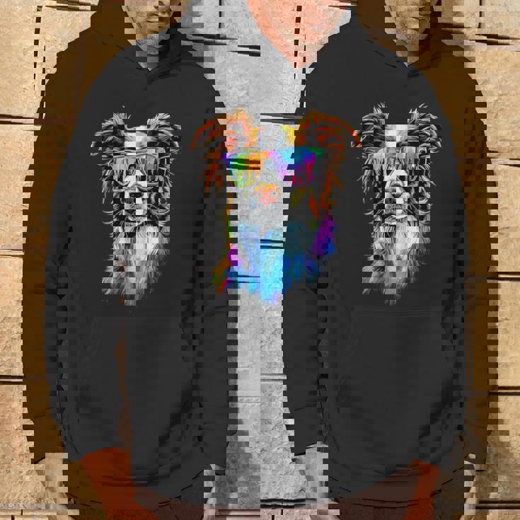 サングラスをかけたボーダーコリー 子犬 かわいいボーダーコリー パーカー ライフスタイル