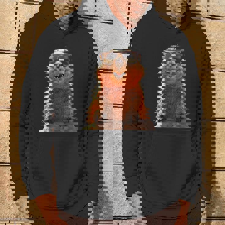 サングラスをかけたマーモット 齧歯類 地リス マーモット パーカー ライフスタイル