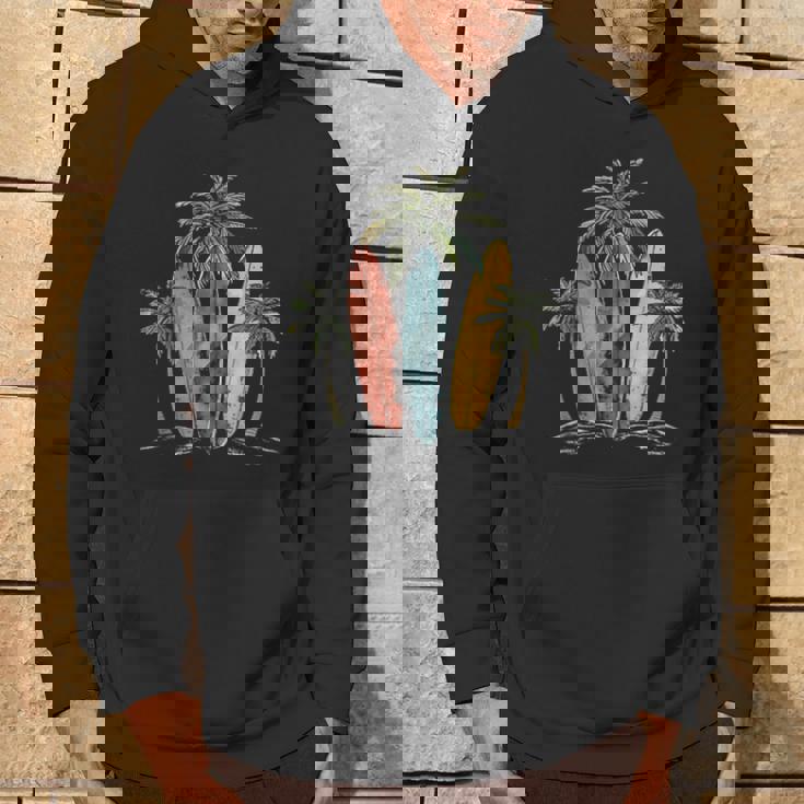 サーファー ヴィンテージ サーフボード ヤシの木 ビーチ サーフィン パーカー ライフスタイル