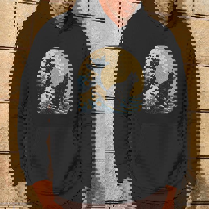 シュールレアリズム 日本画 黒猫 パーカー ライフスタイル