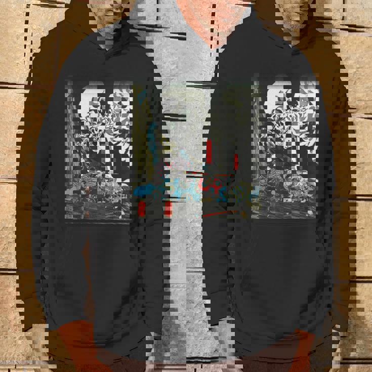 スケルトン 妖怪 歌川 国芳 日本美術 ハロウィン 相馬の古内裏 妖怪がしゃどくろと戦う大宅太郎光圀 パーカー ライフスタイル