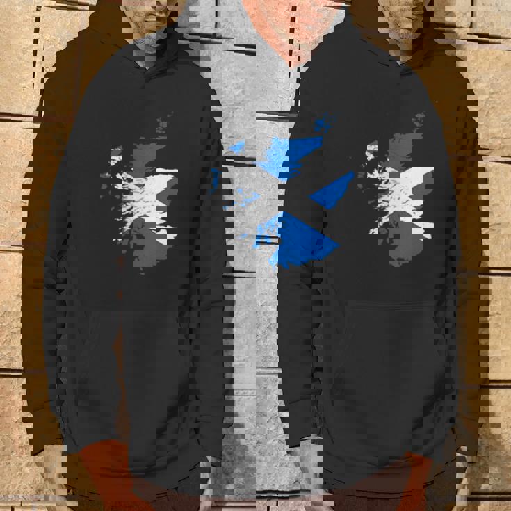 スコットランドの地図と旗の胸のロゴ スコットランドのお土産 パーカー ライフスタイル