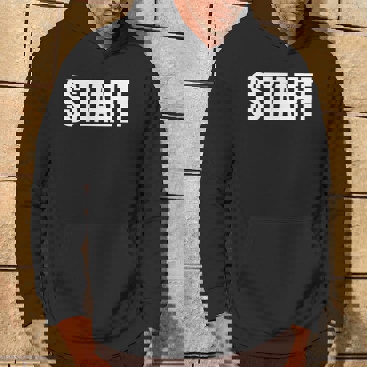 スタッフ社員 イベントスタッフ表裏プリント 白 パーカー ライフスタイル