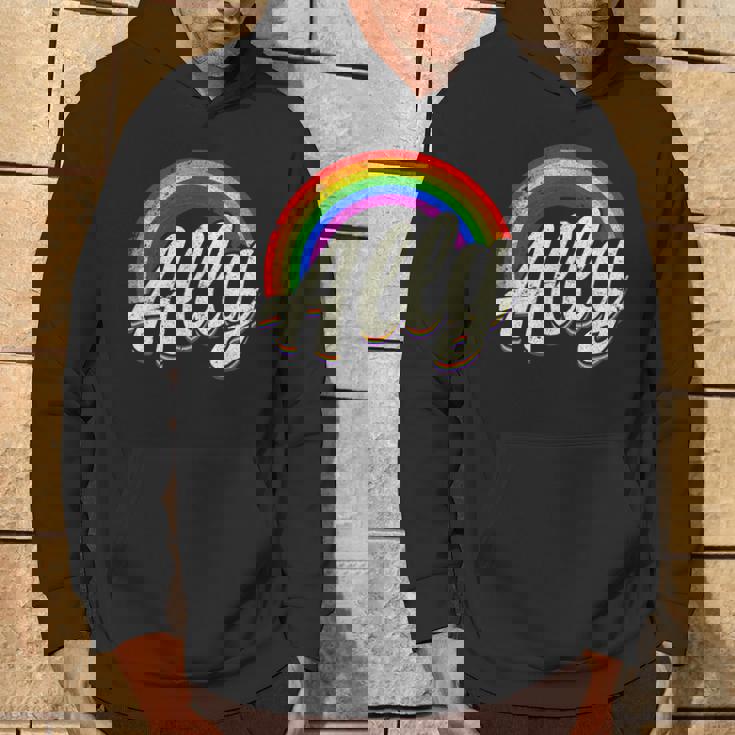 ストレートの味方、レインボーカラー、Lgbtプライド パーカー ライフスタイル