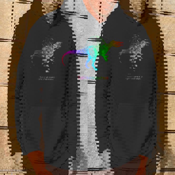 スピノサウルス 恐竜 レインボー スケルトン パーカー ライフスタイル