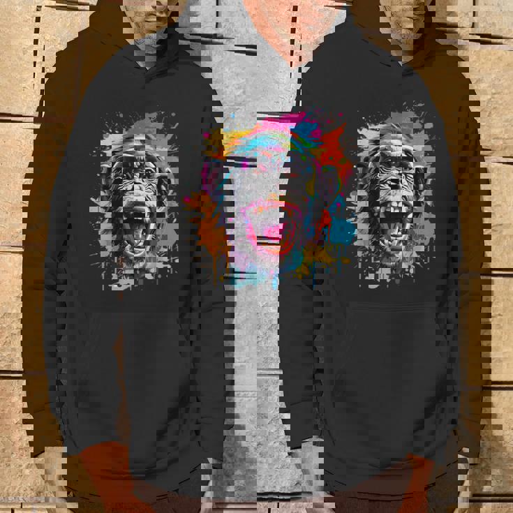 スプラッシュアート チンパンジー 野生動物 動物 好き カラフル パーカー ライフスタイル