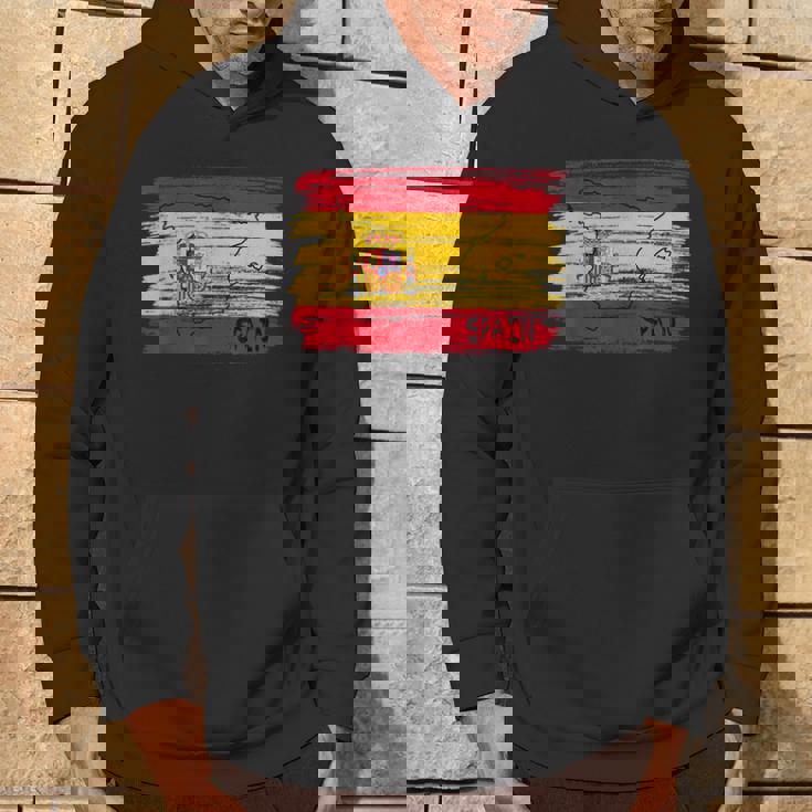 スペイン国旗の絵、スペインの地図のスケッチ。 パーカー ライフスタイル