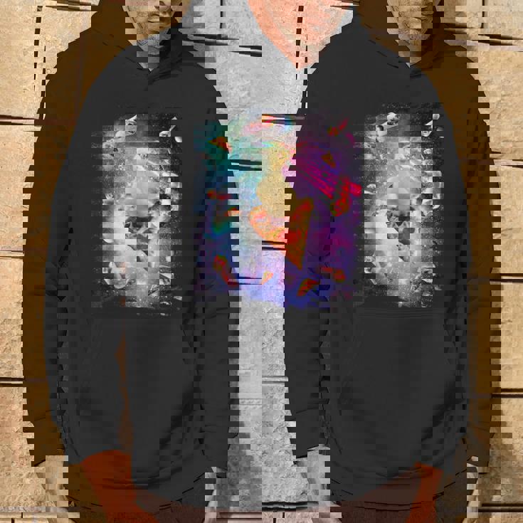 スペースレーザーアヒル食べるピザ、ギャラクシーダック。 パーカー ライフスタイル