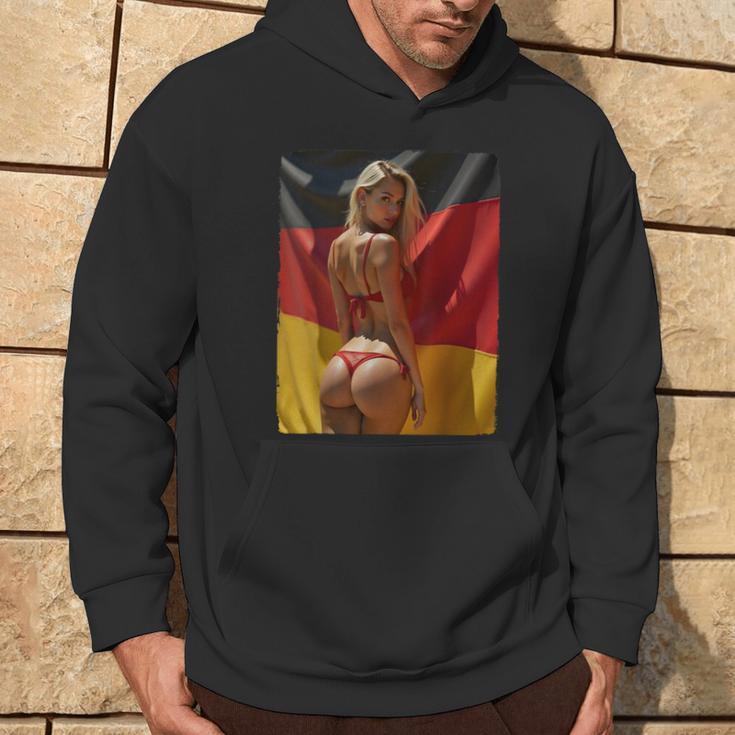 セクシーガールグラフィックtシャツ 「セクシーピンナップガール&ドイツ国旗」 パーカー ライフスタイル