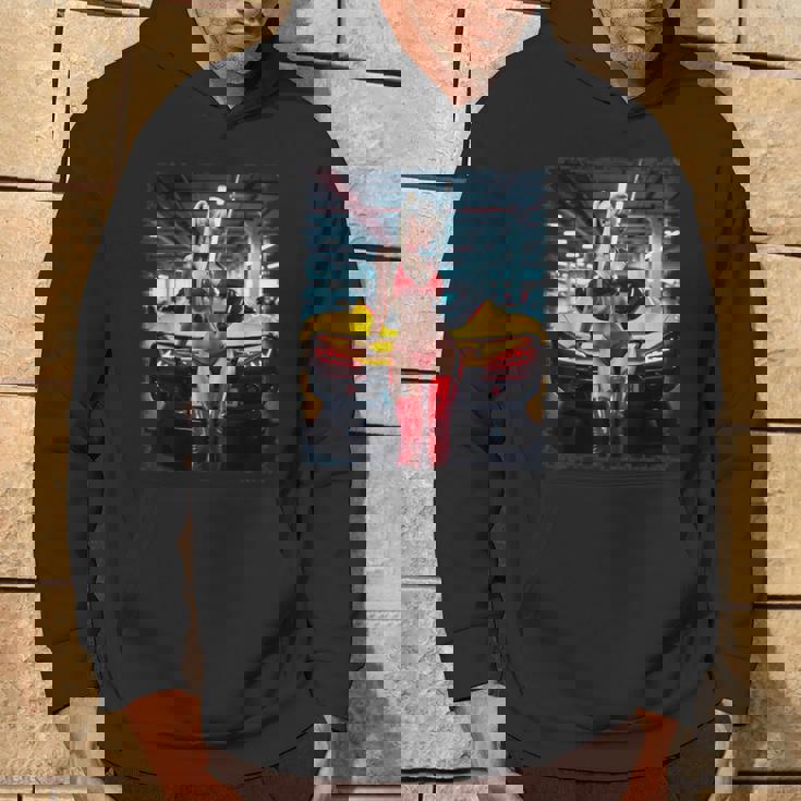 セクシーガールグラフィックtシャツ セクシーブロンドビキニモデル&車 パーカー ライフスタイル