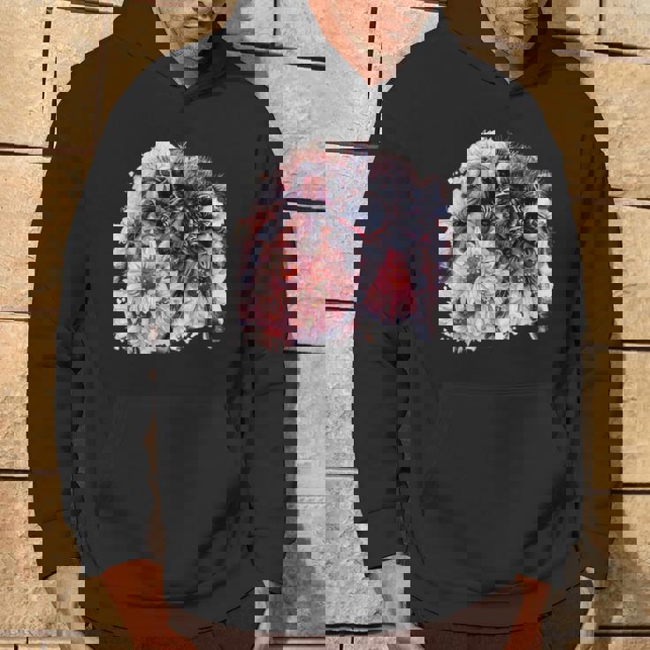 タランチュラ フローラル アートワーク アニマルアート 野生動物 タランチュラ 恋人 パーカー ライフスタイル