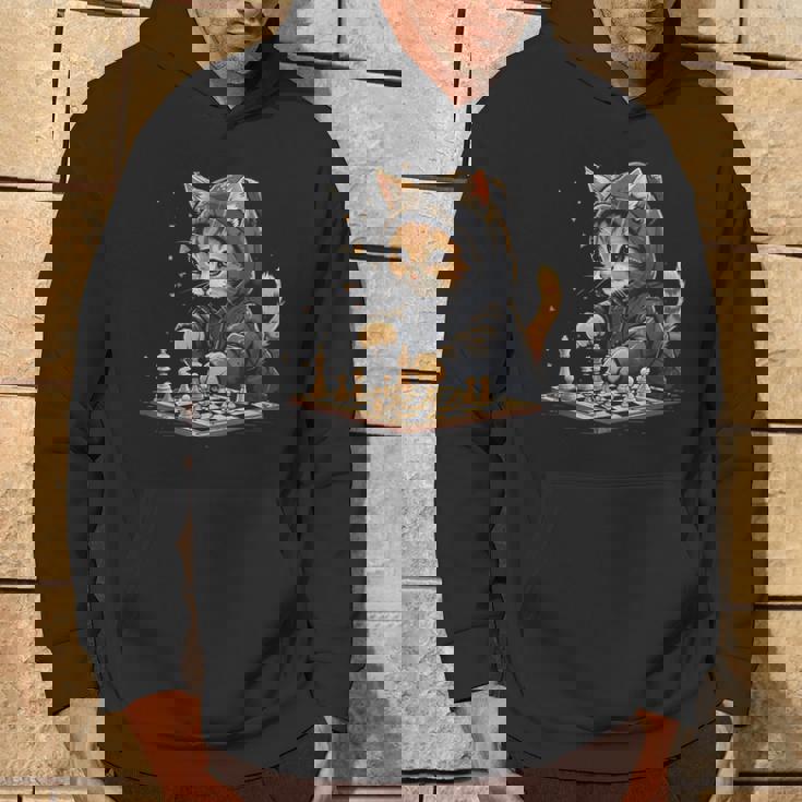 チェス メンズ レディース キッズ 猫 チェスプレイヤー パーカー ライフスタイル