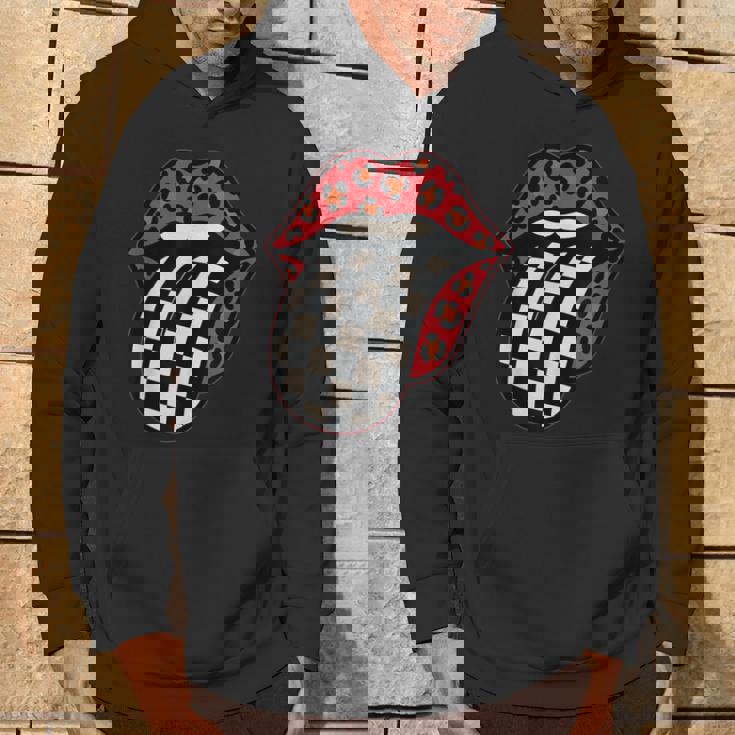 チェック 舌 赤 ヒョウ 唇 レース パーカー ライフスタイル