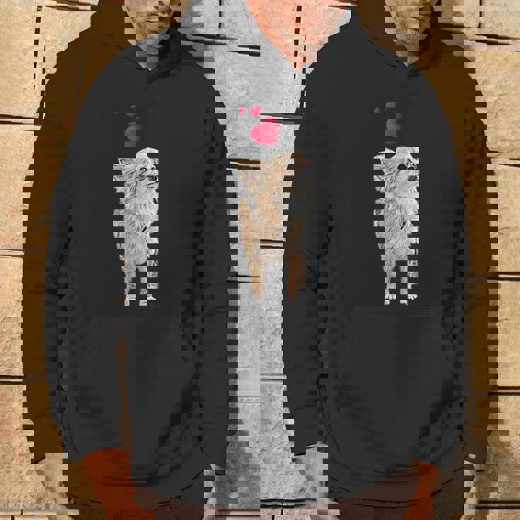 チワワ犬とハートのかわいい子犬のモチーフ パーカー ライフスタイル