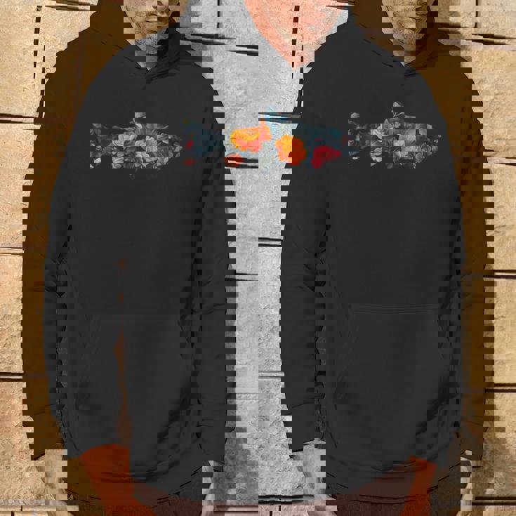 トラウトフィッシュのシルエット 花 植物 植物的 花柄 パーカー ライフスタイル