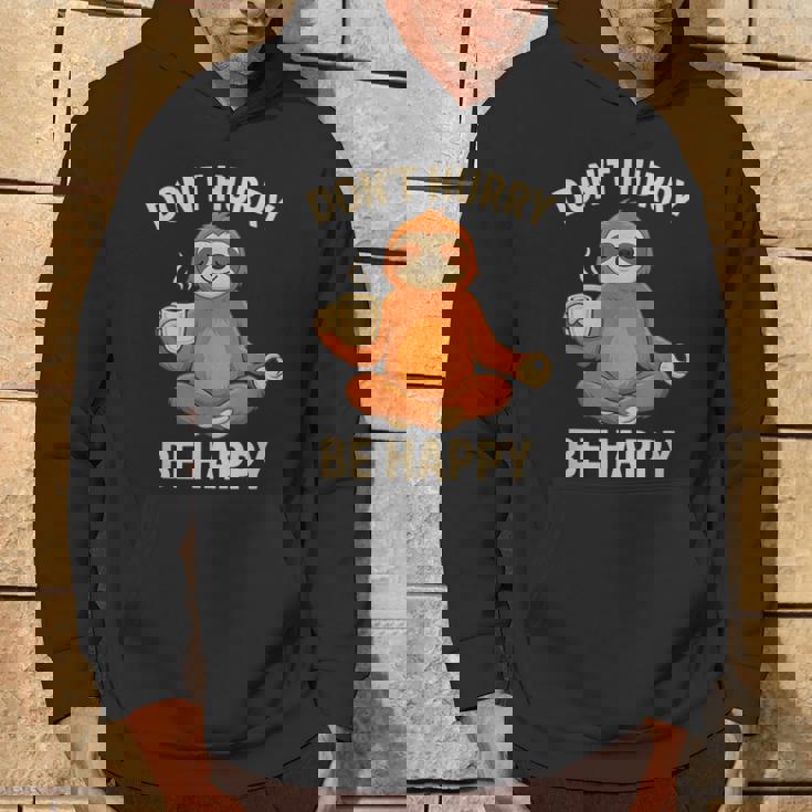 ナマケモノ コーヒー 瞑想 グラフィック 面白い パーカー ライフスタイル