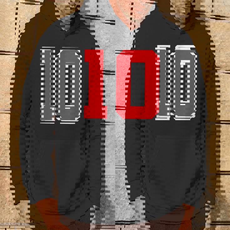 ナンバー10 スポーツジャージ 誕生日 年齢 ラッキーナンバー レッド ホワイト パーカー ライフスタイル