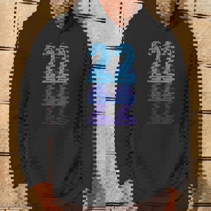 ナンバー22 ブルー ベスト クラシック カレッジスタイル 誕生日 面白い パーカー ライフスタイル