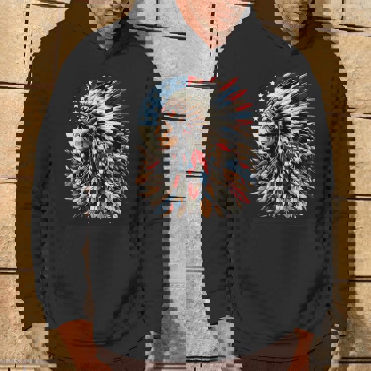 ネイティブアメリカン インディアン チーフ アメリカ国旗 先住民 パーカー ライフスタイル