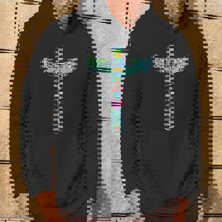 ネイティブアメリカン トーテムポール カラフル サンダーバードデザイン パーカー ライフスタイル