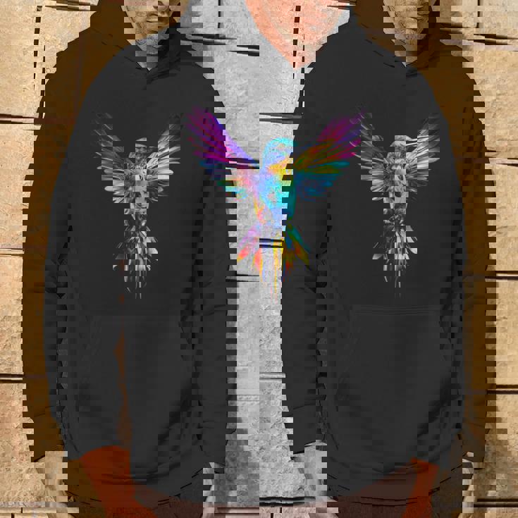 ハチドリ カラフル アート 動物 グラフィック 鳥 ハチドリ パーカー ライフスタイル