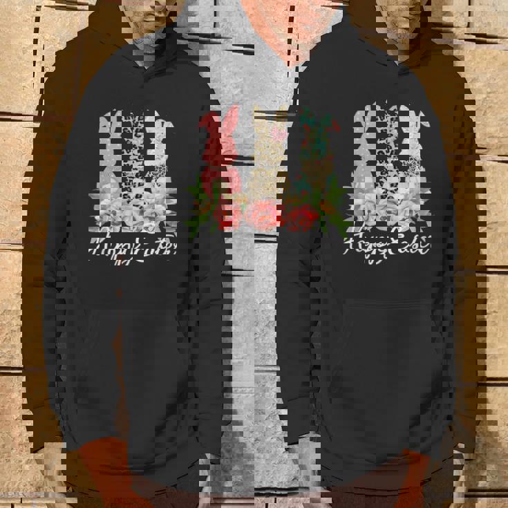 ハッピーイースター 3匹のウサギ 春のハント 卵 おもしろウサギ パーカー ライフスタイル