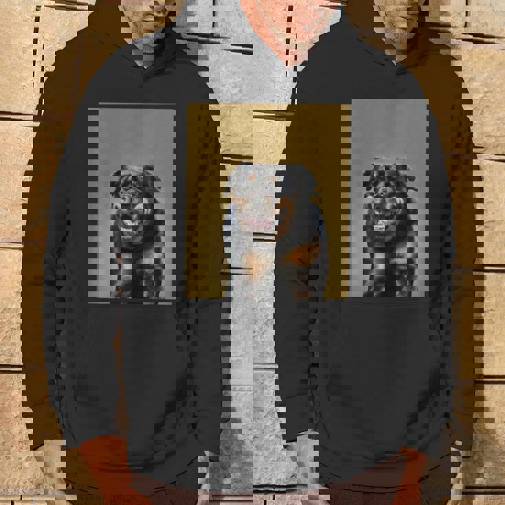 ハッピーロットワイラー犬自撮りポートレート パーカー ライフスタイル