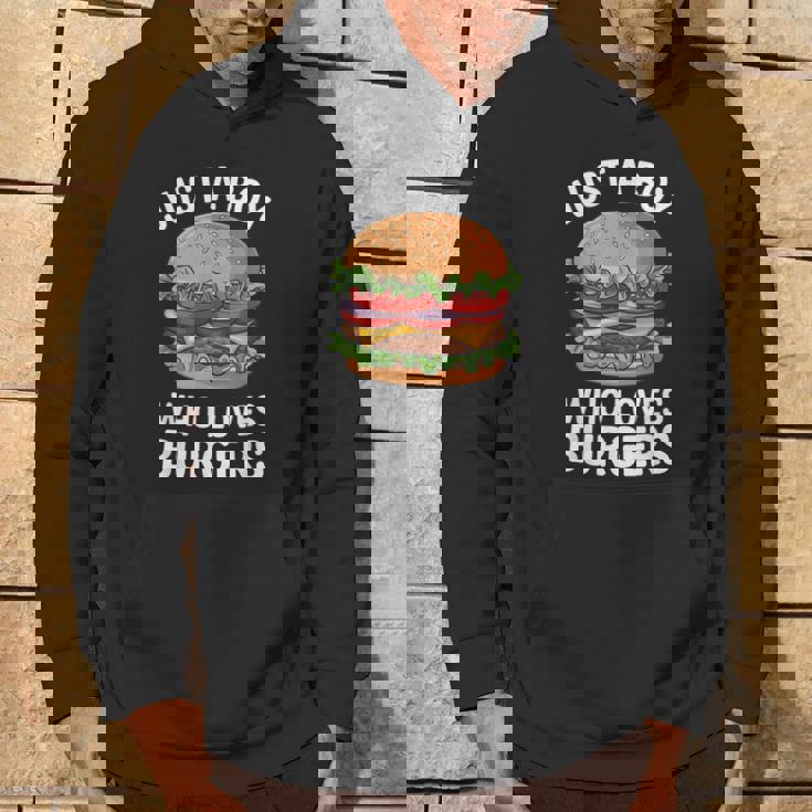 ハンバーガーが大好きな少年 おもしろハンバーガー好き パーカー ライフスタイル