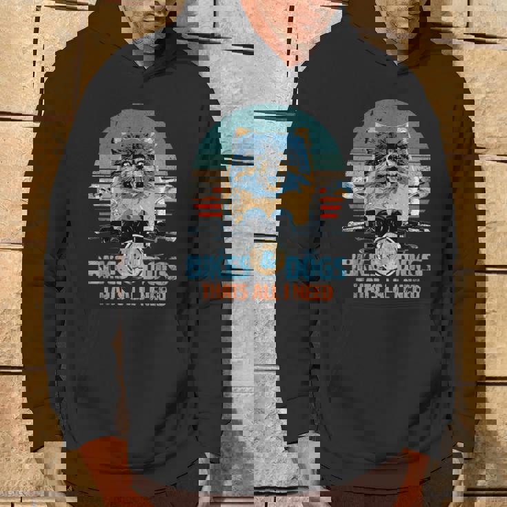 バイク&犬 かわいいポメラニアン ポメラニアン オートバイ パーカー ライフスタイル