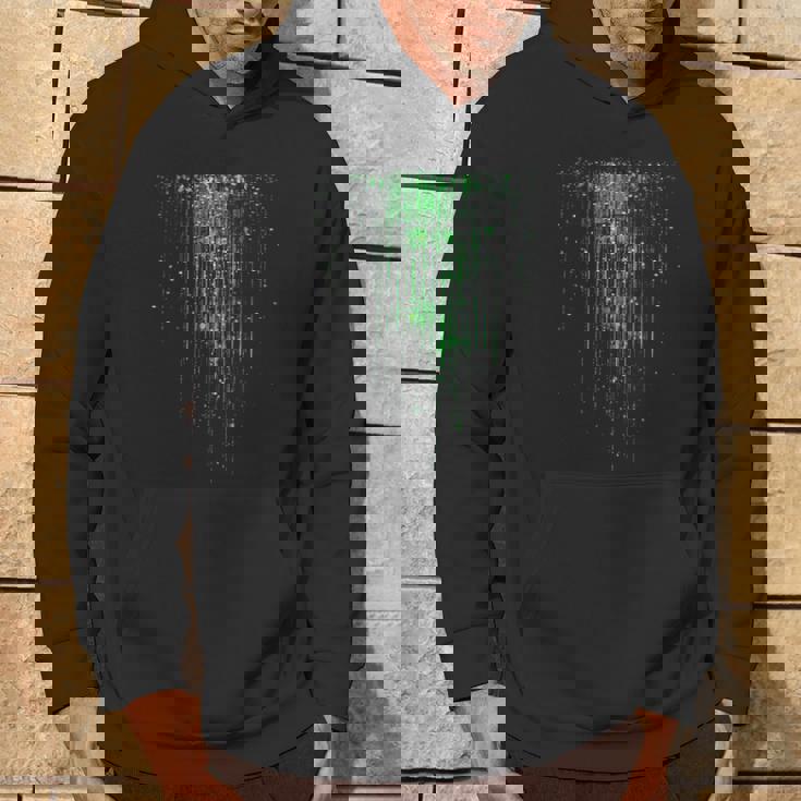 バイナリコードマトリックス グリーンデジタルサイバーパンク パーカー ライフスタイル