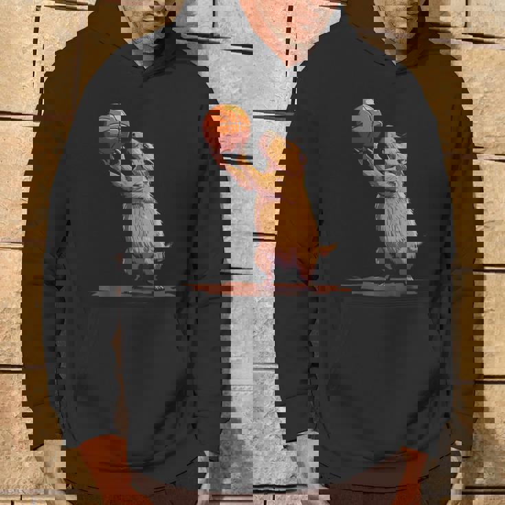 バスケットボール ドローイング バスケットボール 恋人 カピバラ 動物 アート パーカー ライフスタイル