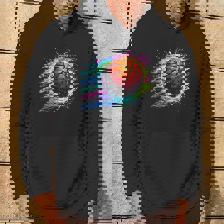 バスケットボール選手 カラフル タイダイ カラーアート スポーツ愛好家 パーカー ライフスタイル