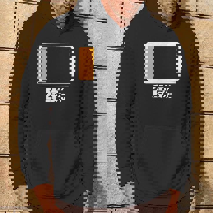 バッテリー25 残り25 バッテリーtシャツバッテリー低 パーカー ライフスタイル