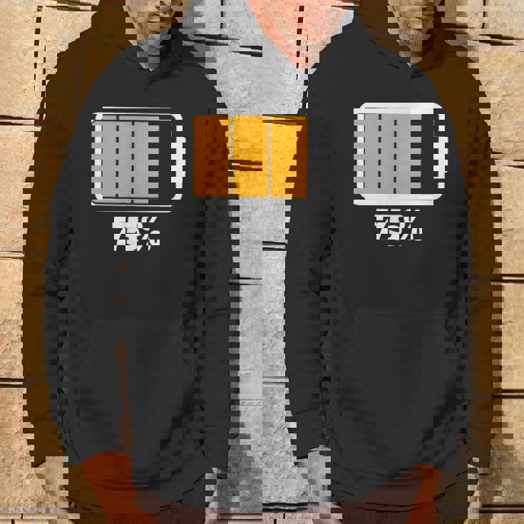 バッテリー75残り75バッテリーフルtシャツバッテリー低 パーカー ライフスタイル