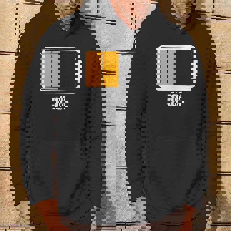 バッテリーハーフ残量50 バッテリーデッドtシャツ バッテリー残量が少ない パーカー ライフスタイル