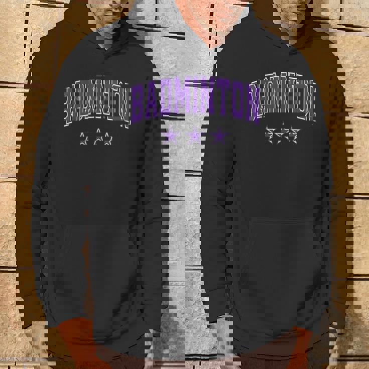 バドミントン オールパープル スター クラシック レトロ 代表チームのテキスト パーカー ライフスタイル